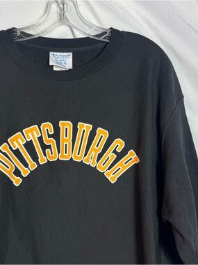 Champion Black Crewneck Sweatshirt with Yellow and White 'PITTSBURGH' Arch XL